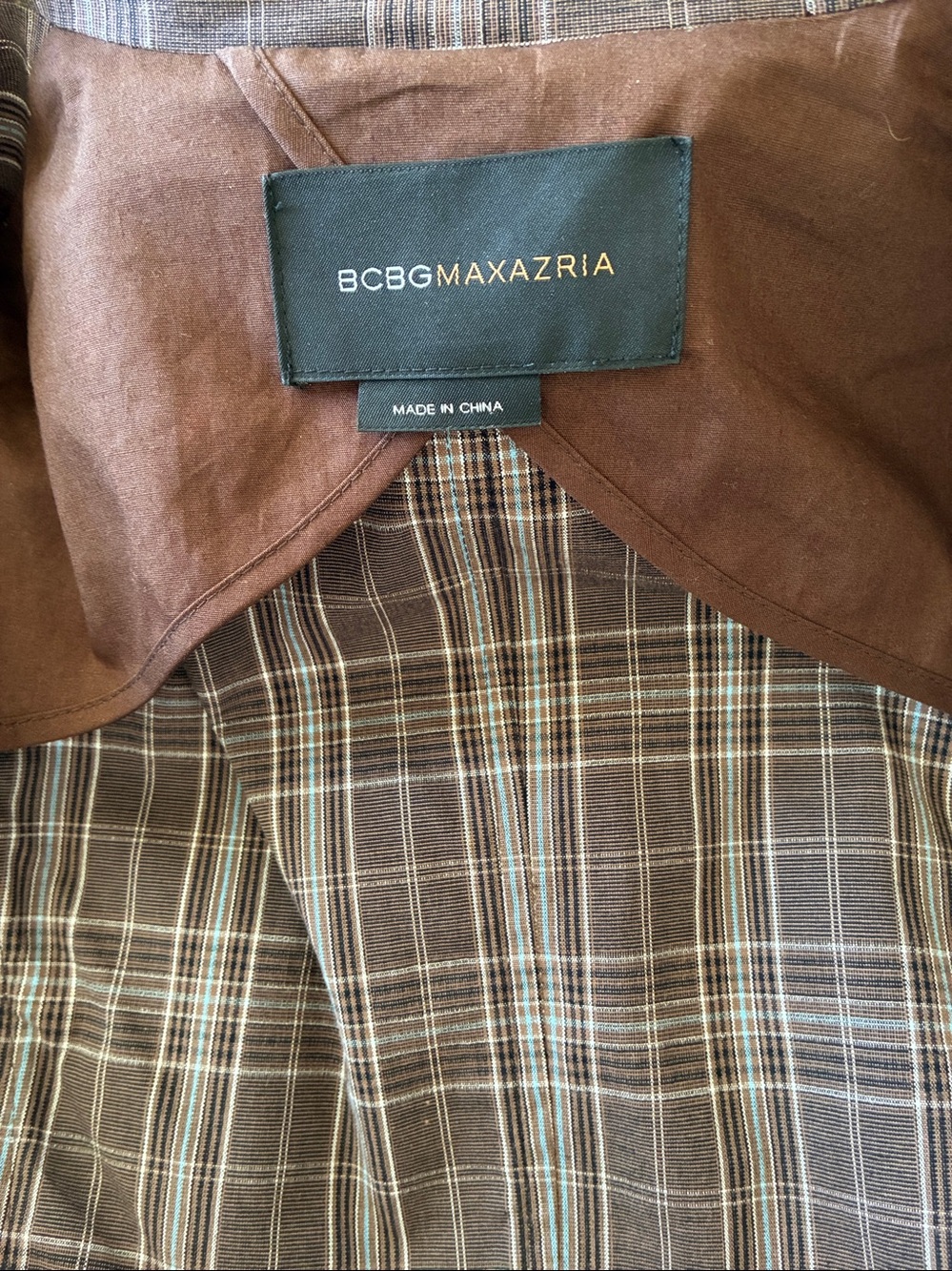 BCBGMaxAzria Trench Coat"Adele" Plaid Coat Excellent Vintage Condition XS - Picture 8 of 8